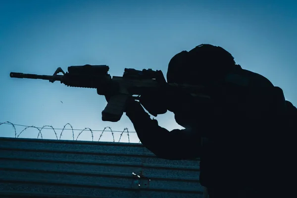 Forças Especiais Militares Com Armas Mão — Fotografia de Stock