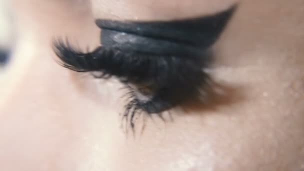Weibliche Augen Weibliche Augen Mit Verlängerten Wimpern — Stockvideo