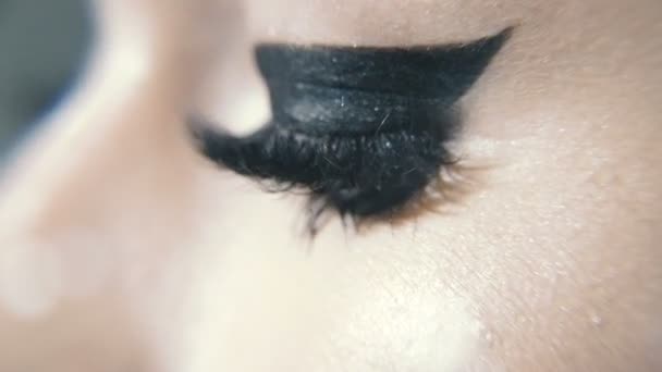 Ojos Femeninos Ojos Femeninos Con Pestañas Extendidas — Vídeos de Stock