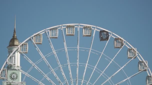 Ferris Wheel Attraction Ferris Wheel Ukraine Kiev — Stock Video