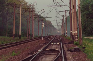 Tren. Demiryolu tren arka planı