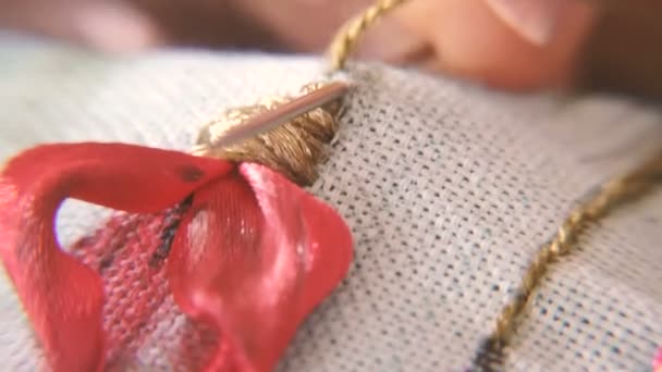 Embroidery Ribbon Embroidery Ribbon — Stock Video