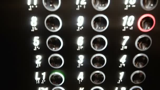 Asansör Kat Asansörde Değiştirme Düğmeleri — Stok video