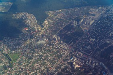 Ukrayna. Kiev şehir. Uçaktaki göster