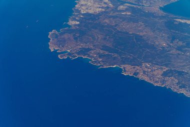 İspanya kıyısında. Akdeniz ve İspanya kıyısında üstten görünüm