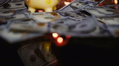 Yıl domuz. Dolar ile Piggy banka