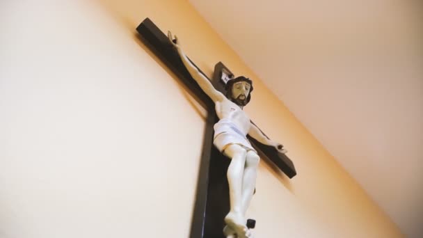 Religion Kreuz Mit Jesus Chrestos — Stockvideo