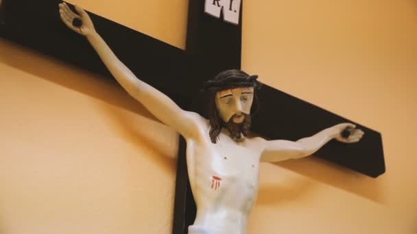 Religion Kreuz Mit Jesus Chrestos — Stockvideo