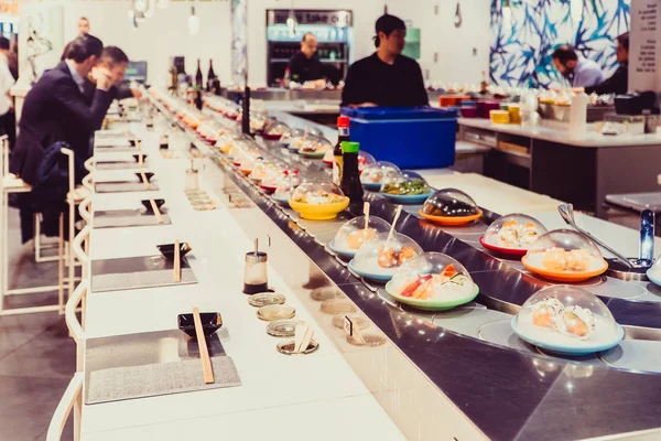 Food. Dining room with a large selection of dishes