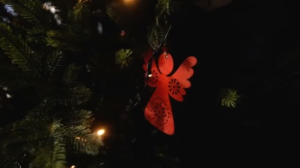 Weihnachtsbaum Weihnachtsbaum Mit Dekoration — Stockvideo