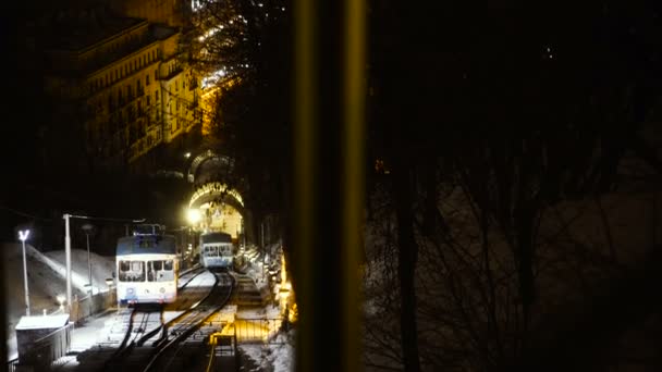 Transporte Funicular Ciudad Kiev Ucrania — Vídeo de stock