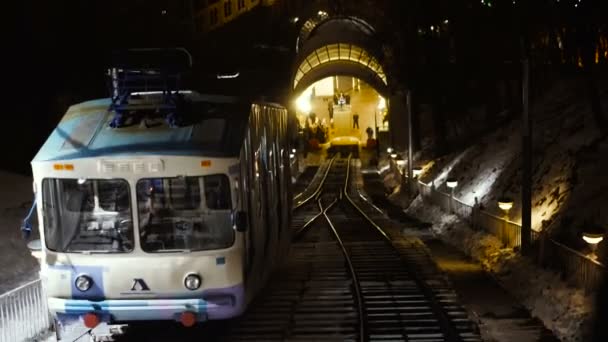 Vervoer Kabelspoorweg Stad Van Kiev Oekraïne — Stockvideo