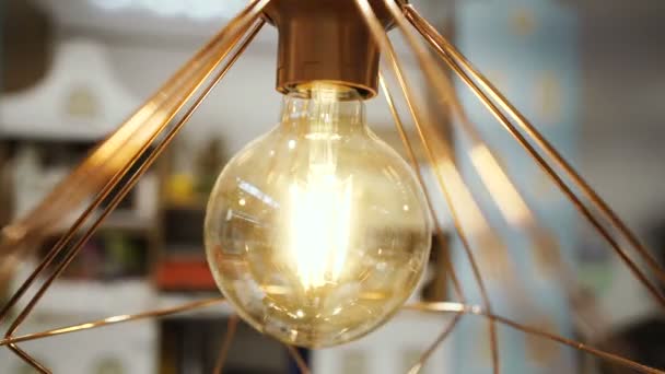 Interieur Lamp Aan Het Plafond — Stockvideo