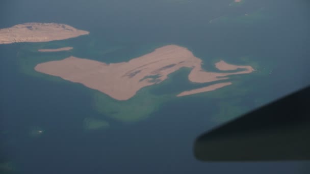 Islas Desde Ventana Del Avión Pueden Ver Las Islas Deshabitadas — Vídeo de stock