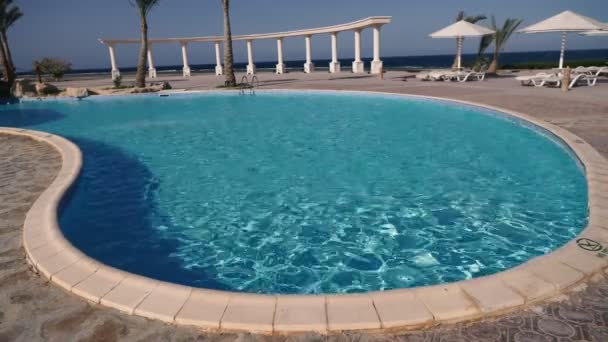 Pool Outdoor Pool Sea Views — Stock Video