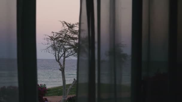Okno Výhledem Moře — Stock video