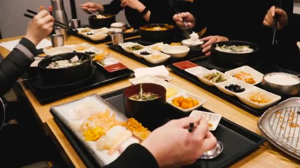 Koreanisches Essen Nahrung Südkorea — Stockvideo