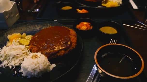 Comida Coreana Comida Corea Del Sur — Vídeos de Stock