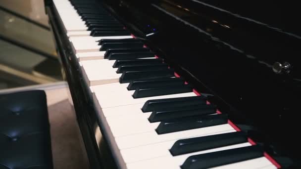 钢琴键在没有人手的情况下播放 — 图库视频影像