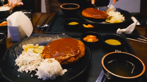 Корейська Кухня Харчування Південної Кореї — стокове відео