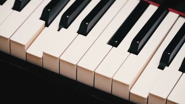 Piano Teclas Piano Tocam Sem Mãos Humanas — Vídeo de Stock