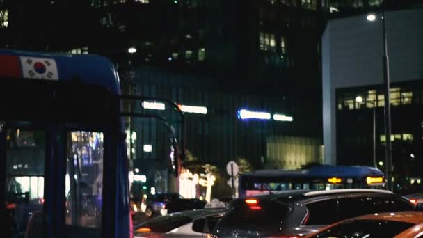 首尔市的汽车交通 — 图库视频影像