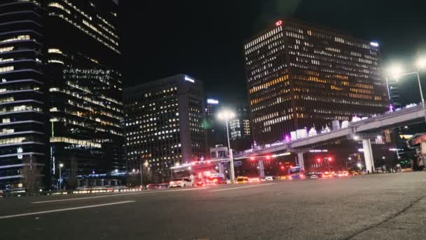 夜の街ソウル — ストック動画