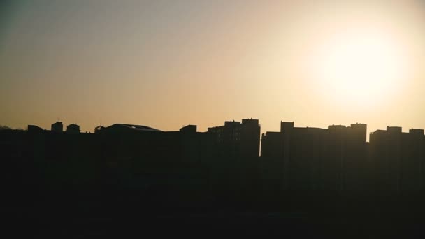 Ηλιοβασίλεμα Ήλιος Του Ηλιοβασιλέματος Στην Πόλη Της Σεούλ Νότιος Κορέα — Αρχείο Βίντεο