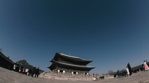 Historiska Museer Seoul Dressat Koreanerna Besöker Museet — Stockvideo