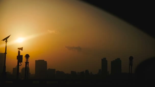 Sonnenuntergang Sonnenuntergangssonne Der Stadt Seoul Südkorea — Stockvideo