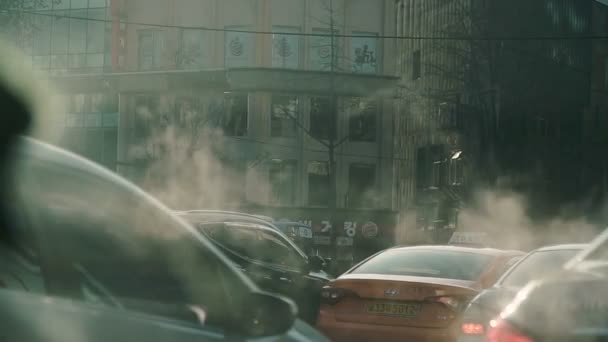 煙による都市の汚染 ソウル — ストック動画