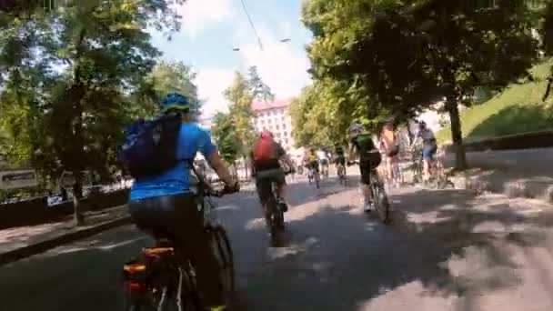 Kyiv Ukraine Juni Fahrradtag 2019 Allukrainisches Veloden Ist Der Hauptfeiertag — Stockvideo