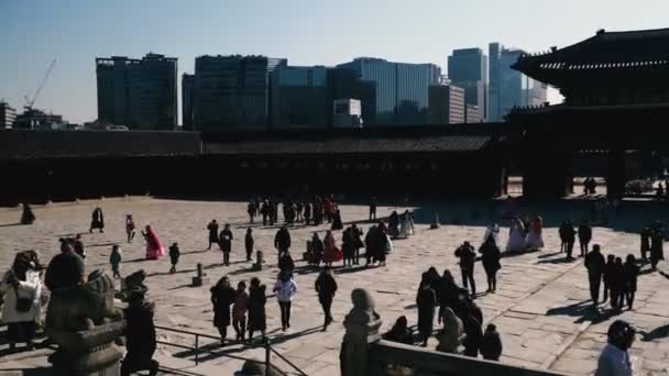 Seoul Sydkorea Januari 2019 Historiska Museer Seoul Dressat Koreanerna Besöka — Stockvideo