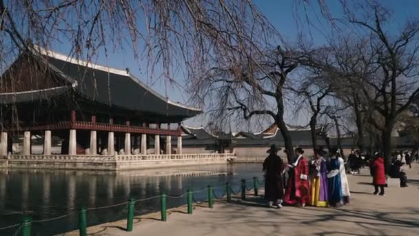 Seoul Sydkorea Januari 2019 Historiska Museer Seoul Dressat Koreanerna Besöka — Stockvideo