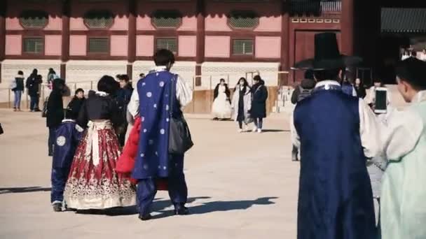 Seoul Südkorea Januar 2019 Historische Museen Von Seoul Dressy Koreaner — Stockvideo