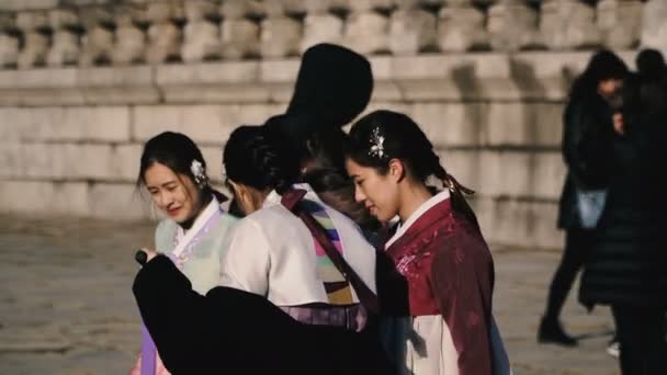 Seoul Sydkorea Januari 2019 Historiska Museer Seoul Dressat Koreanerna Besöka — Stockvideo