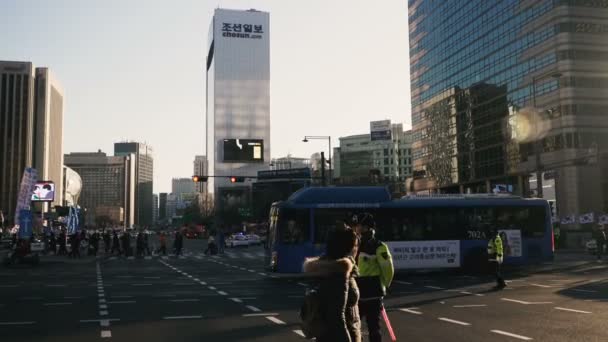 Seoul South Korea Janeiro 2019 Reunião Praça Central Seul — Vídeo de Stock