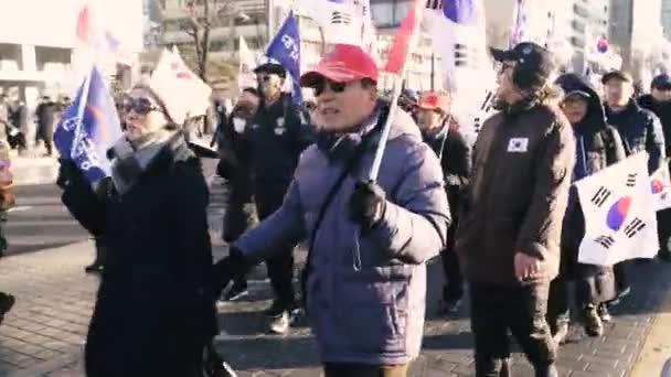 韩国首尔 2019年1月26日 在首尔中央广场拉力赛 — 图库视频影像
