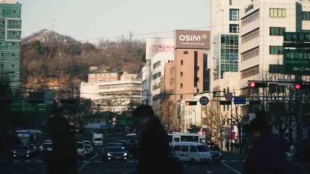 Seúl Corea Del Sur Enero 2019 Ciudad Seúl Con Lugareños — Vídeo de stock