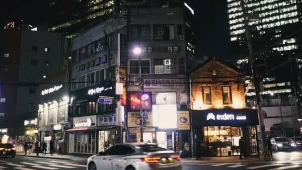 Seoul South Korea Janeiro 2019 Vida Noturna Cidade Seul — Vídeo de Stock