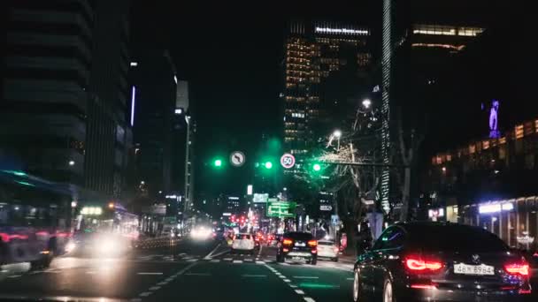 Seoul Zuid Korea Januari 2019 Het Nachtleven Van Stad Van — Stockvideo