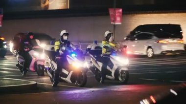 Seul Güney Kore - 22 Ocak 2019. Seoul şehir gece hayatı