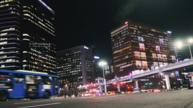 Seul Güney Kore - 22 Ocak 2019. Seoul şehir gece hayatı