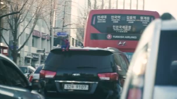 Seoel Zuid Korea Januari 2019 Vervuiling Van Stad Door Rook — Stockvideo