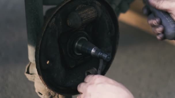 Zapato Freno Reparación Del Sistema Freno Coche — Vídeos de Stock