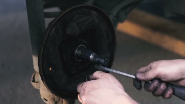 Brake Shoe Car Brake System Repair — Stock Video