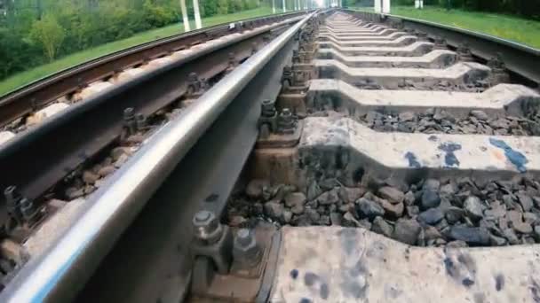 Spoorwegen Met Treinritten Trein — Stockvideo