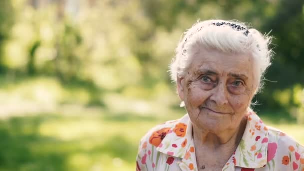 Nonna Ritratto Nonna Centenaria — Video Stock
