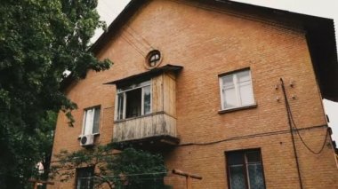 Kiev şehrinin yoksul ilçeleri. Ukrayna.