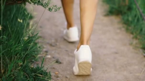 女の足女性日焼けした脚 — ストック動画